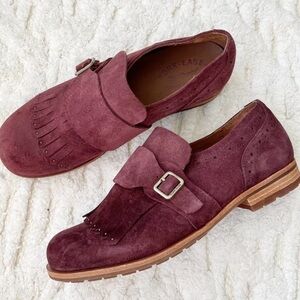 KORK-EASE Bailee Kiltie Monk Strap Burgundy Oxfords Slip On Loafers